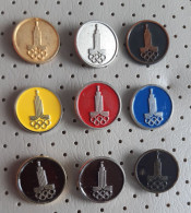 Olympic Games Moscow 1980 Yugoslavia 9 Different Pins - Jeux Olympiques
