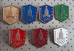 Olympic Games Moscow 1980 Yugoslavia 7 Different Pins - Jeux Olympiques