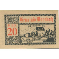 Billet, Autriche, Moosbach, 20 Heller, Eglise 1920-12-31, SPL, Mehl:FS 628a - Austria