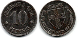 MA 31204 / Coblenz 10 Pfennig 1918 TTB - Monedas/ De Necesidad