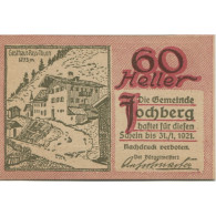 Billet, Autriche, Jochberg, 60 Heller, Chalet 1921-01-31, SPL, Mehl:FS 419a - Autriche