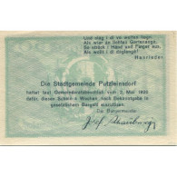 Billet, Autriche, Putzleinsdorf, 50 Heller, Rue 1920-05-02, SPL, Mehl:FS 804b - Oesterreich