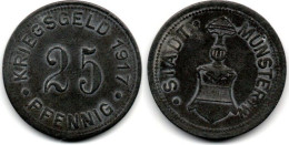 MA 31206 / Munster 25 Pfennig TTB - Monétaires/De Nécessité