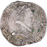 Monnaie, France, Henri III, 1/2 Franc Au Col Plat, 1588, La Rochelle, TTB - 1574-1589 Henri III