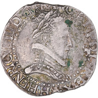 Monnaie, France, Henri III, 1/2 Franc Au Col Plat, 1588, La Rochelle, TTB - 1574-1589 Henry III