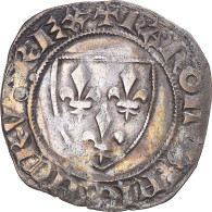 Monnaie, France, Charles VI, Blanc Guénar, 1380-1422, Tournai, TTB, Billon - 1380-1422 Karl VI. Der Vielgeliebte