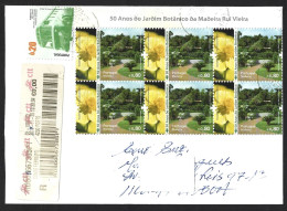 Registered Letter 6 Stamps 50th Years Of Madeira Island Botanical Garden. Ranunculus Cortusifolius. Botanische Tuin Van - Environment & Climate Protection