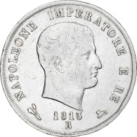 Italie, Napoleon I, 5 Lire, 1813, Bologna, Argent, TB+, KM:10.9 - Napoleonic