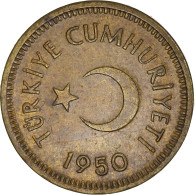 Monnaie, Turquie, 5 Kurus, 1950, TTB, Laiton, KM:887 - Turkey