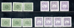 CZECHOSLOVAKIA CECOSLOVACCHIA 1954 1955 POSTAGE DUE STAMPS TAXE SEGNATASSE COMPLETE SET SERIE COMPLETA MNH - Segnatasse