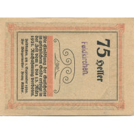 Billet, Autriche, Feldkirchen, 75 Heller, Eglise 1921-03-15, SPL, Mehl:FS 196a - Oesterreich