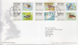 GB - 2011 - POST & GO BIRDS SET OF 6 ON ILLUSTRATED FDC (FACE VAUE ALONE IS £6.60) - Palomas, Tórtolas