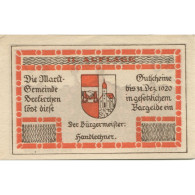 Billet, Autriche, Seekirchen, 80 Heller, Blason 1920-12-31, SPL Mehl:FS 987a - Oesterreich