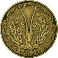 Monnaie, West African States, 25 Francs, 1975, TTB, Bronze-Aluminium, KM:5 - Costa D'Avorio