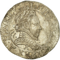 France, Henri III, 1/2 Franc Au Col Plat, 1587, Amiens, Argent, SUP, Gadoury:487 - 1574-1589 Henri III