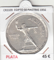 CR3109 MONEDA EGIPTO 50 PIASTRAS 1956 MBC PLATA - Sonstige – Afrika