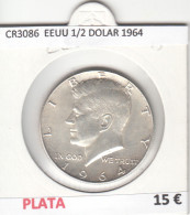 CR3086 MONEDA ESTADOS UNIDOS 1/2 DOLAR 1964 BC PLATA - Otros – América