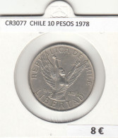 CR3077 MONEDA CHILE 10 PESOS 1978 BC  - Autres – Amérique