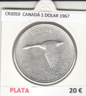 CR3059 MONEDA CANADÁ 1 DOLAR 1967 MBC PLATA - Altri – America