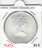 CR3063 MONEDA CANADÁ 5 DOLARES 1975 MBC PLATA - Autres – Amérique