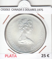 CR3063 MONEDA CANADÁ 5 DOLARES 1975 MBC PLATA - Other - America