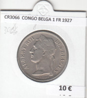 CR3066 MONEDA CONGO BELGA 1 FRANCO 1927 BC - Altri – Africa