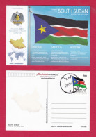 SOUTH SUDAN Cancelled Unadressed 2022 Flags Of The World Postcard FOTW 100 SSP  Overprint Stamp & Südsudan Soudan Du Sud - Briefe