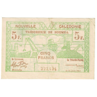 Billet, Nouvelle-Calédonie, 5 Francs, 1943, 1943-06-15, KM:58, TTB - Nouvelle-Calédonie 1873-1985