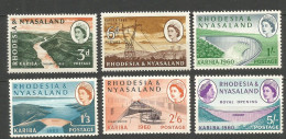 RODESIA NYASALAND 1960 YVERT NUM. 33/38 * SERIE COMPLETA CON FIJASELLOS - Rhodésie & Nyasaland (1954-1963)