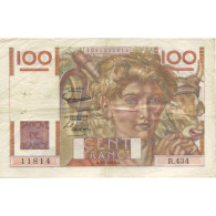 France, 100 Francs, Jeune Paysan, 1952, 1952-02-07, TTB+, Fayette:28.31, KM:128d - 100 F 1945-1954 ''Jeune Paysan''