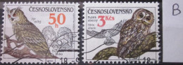 CZECHOSLOVAKIA 1986 ~ S.G. 2844 + 2846, ~ 'LOT B' ~ OWLS. ~ VFU #03211 - Gebraucht