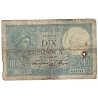 France, 10 Francs, Minerve, 1939, 1939-10-19, B, Fayette:07.12, KM:84 - 10 F 1916-1942 ''Minerve''