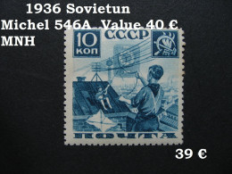 Russia Soviet 1936, Russland Soviet 1936, Russie Soviet 1936, Michel 546A, Mi 546A, MNH   [09] - Ungebraucht