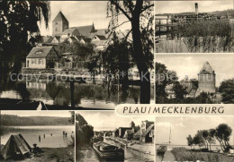 72473864 Plau Mecklenburg Teilansicht Plauer See Strand Frachter Turm Plau Am Se - Plau