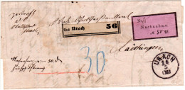 Württemberg 1883, K1 URACH Auf Nachnahme-Brief - Covers & Documents