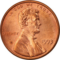 Monnaie, États-Unis, Lincoln Cent, Cent, 1993, U.S. Mint, Philadelphie, FDC - 1959-…: Lincoln, Memorial Reverse