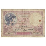 France, 5 Francs, Violet, 1931, 1931-10-29, TB, Fayette:3.15, KM:72d - 5 F 1917-1940 ''Violet''