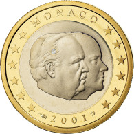 Monaco, Euro, Prince Rainier Et Prince Albert, 2001, Proof, FDC, Bi-Metallic - Mónaco