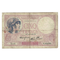 France, 5 Francs, Violet, 1939, 1939-09-14, B+, Fayette:4.8, KM:83 - 5 F 1917-1940 ''Violet''