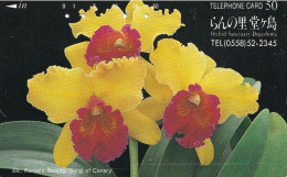 Japan Tamura 50u Old 290 - 36514 Orchids Yellow - Giappone