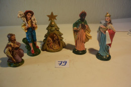 C79 5 Sujets De Crèche Old Christmas - Nacimientos - Pesebres