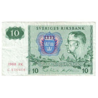 Billet, Suède, 10 Kronor, 1988, KM:52e, TTB+ - Suecia
