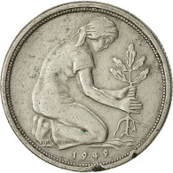 République Fédérale Allemande, 50 Pfennig, 1949, Stuttgart, B, Copper-nickel - 50 Pfennig