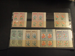 ANDORRA FRANCESE - TASSE 1964/71 FIORI 7 VALORI, In Quartina  - NUOVI(++) - Unused Stamps
