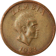 Monnaie, Zambie, 2 Ngwee, 1983, British Royal Mint, TTB, Copper Clad Steel - Zambie
