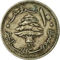 Monnaie, Lebanon, 10 Piastres, 1961, TB, Copper-nickel, KM:24 - Líbano