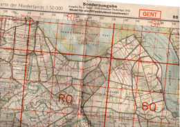 TOPOGRAFISCHE KARTE DER NIEDERLANDE( 1940 ) , Holland , West Hulst  Ww2 - Documenti