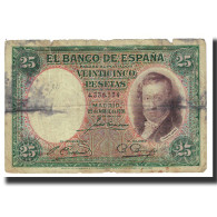 Billet, Espagne, 25 Pesetas, 1931, 1931-04-25, KM:81, TB - 1-2-5-25 Peseten