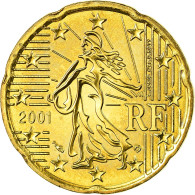 France, 20 Euro Cent, 2001, SPL, Laiton, Gadoury:5., KM:1286 - Francia