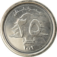 Monnaie, Lebanon, 25 Livres, 2002, SPL, Nickel Plated Steel, KM:40 - Libanon